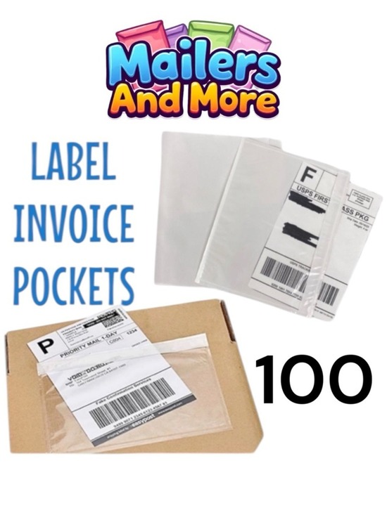 Other - 100 (7.5 X 5.5) Clear Postage Invoice Label Pockets PRICE IS FIRM